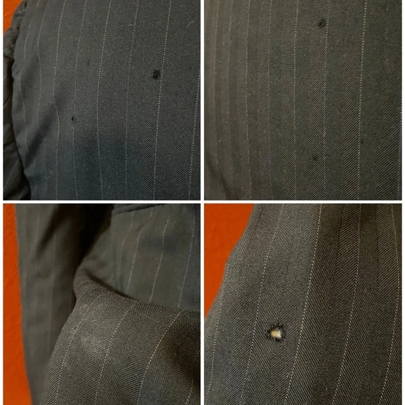 Belvest Men’s Navy 100% Wool Super 100 One Button Striped Blazer Sport Coat‎